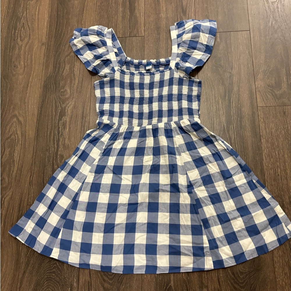 Old Navy Medium Gingham Print Flutter Sleeve Dress. New Condition